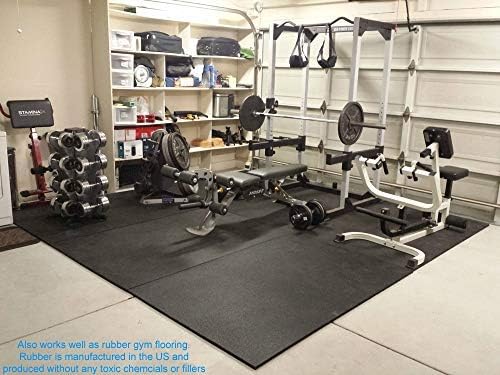 American Floor Tiles - Heavy Duty Stall Tiles - Stable/Horse Tiles - Thick, Durable Rubber Flooring Solid Black 6' x 12' Set 1/2" Thick (18 Tiles Total)