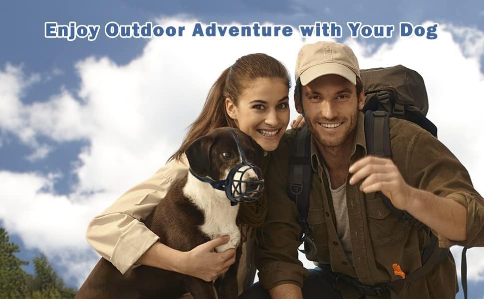 Dog Muzzle Breathable Basket Muzzles for Large and X-Large Dogs, Stop Biting, Barking and Chewing, Best for Aggressive Dogs Black Brown (Black Rubber, XL)