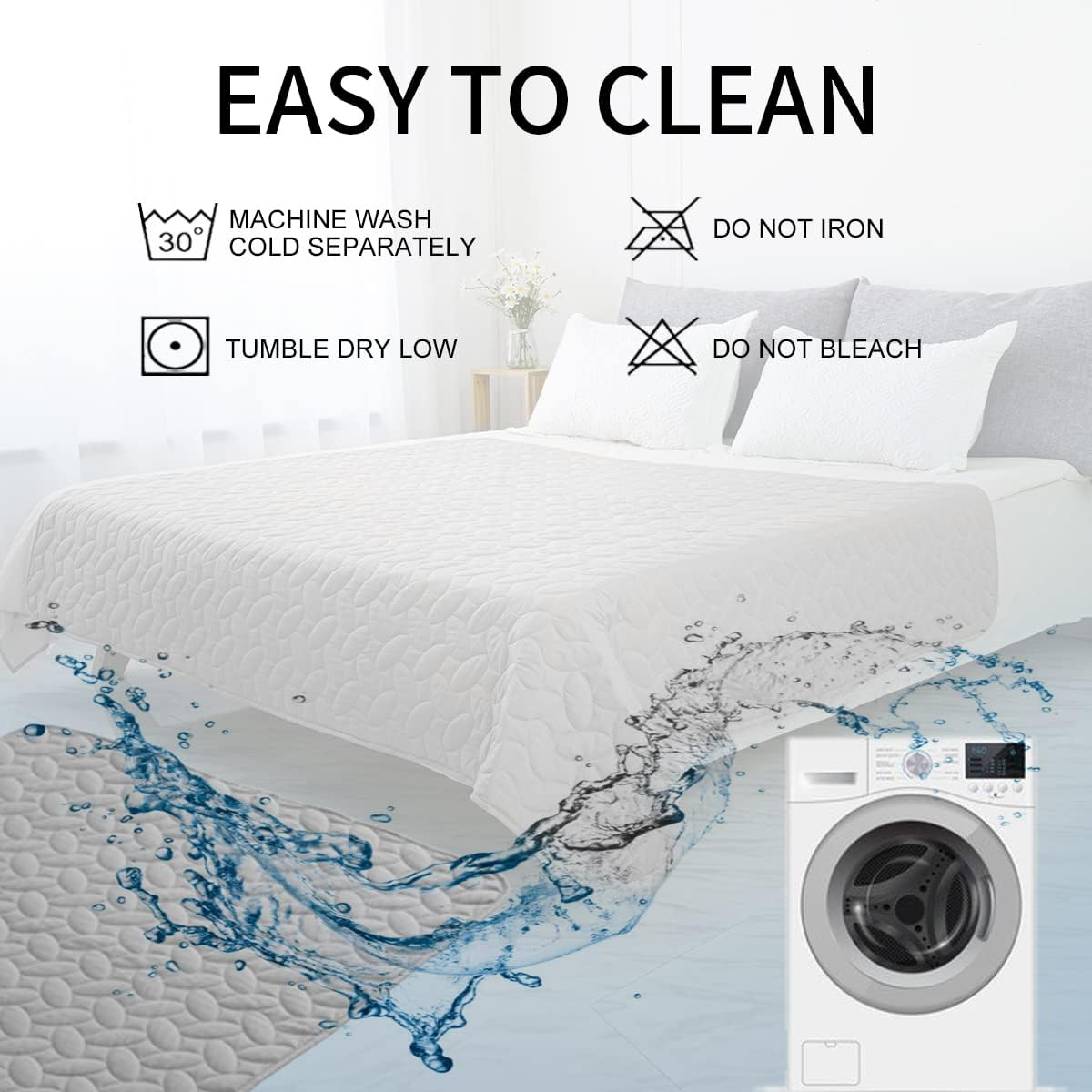 Ameritex Pet Bed Cover Dog Bed Blanket for Sofa and Furniture Waterproof New Pattern Design (40x50 Inch, Light Grey)