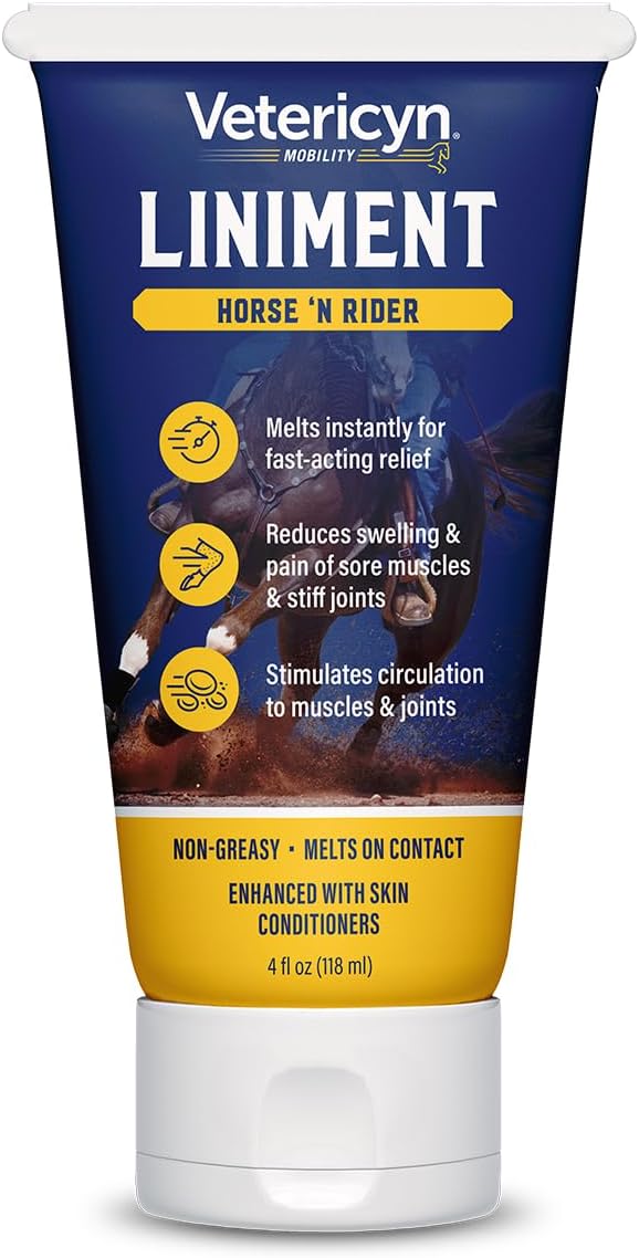 Vetericyn Mobility Horse and Rider Liniment for Fast-Acting Relief of Muscles and Joints. Menthol-Based Topical Analgesic. 4 oz