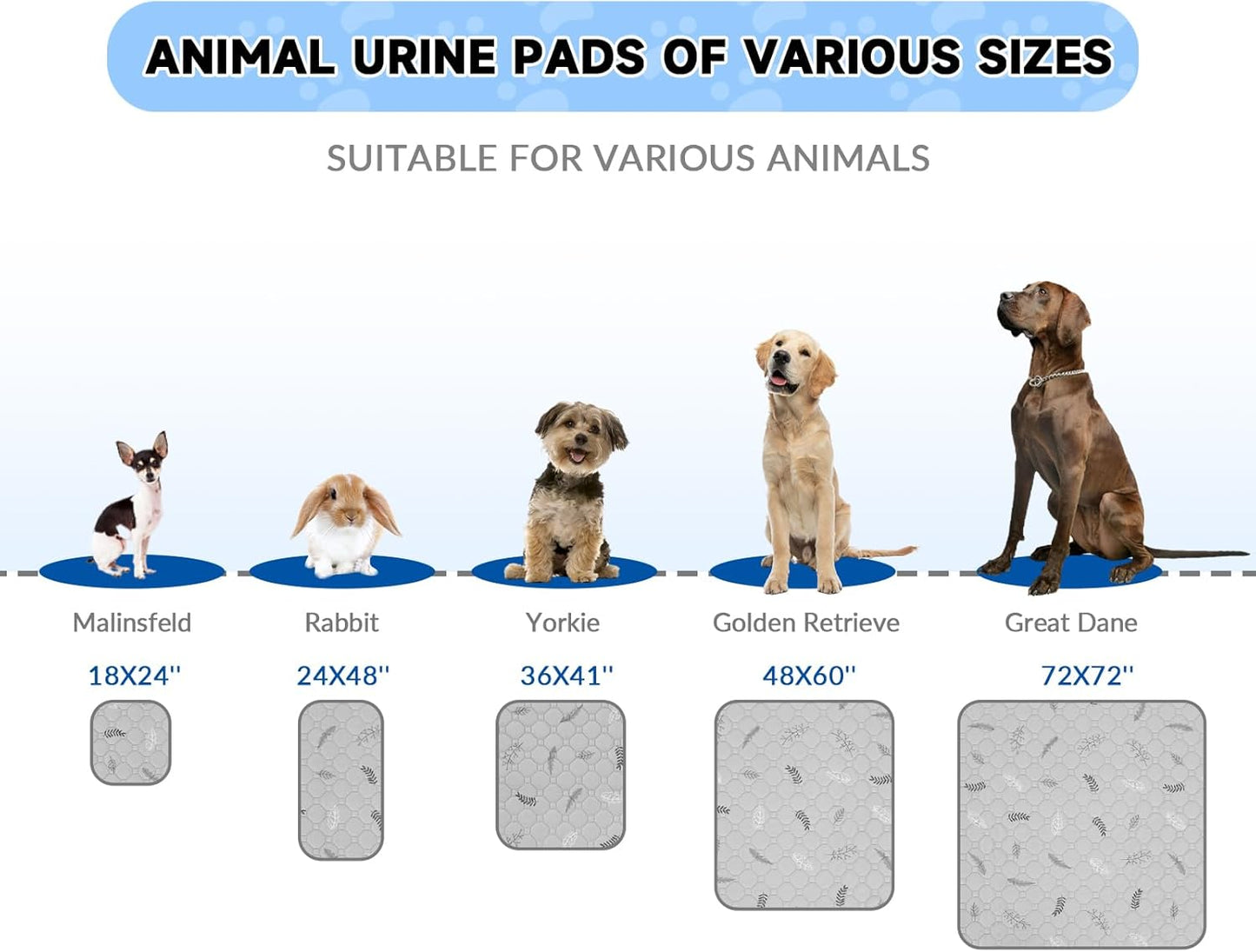 Sunheir Washable Pee Pads for Dogs 2-Pack Reusable Puppy Pads Pet Training Pads, Waterproof Dog Pee Pads for Crate, Whelping Pad, Non-Slip Protects Against Urine Leakage (Leaves - Deep Grey, 24x36)