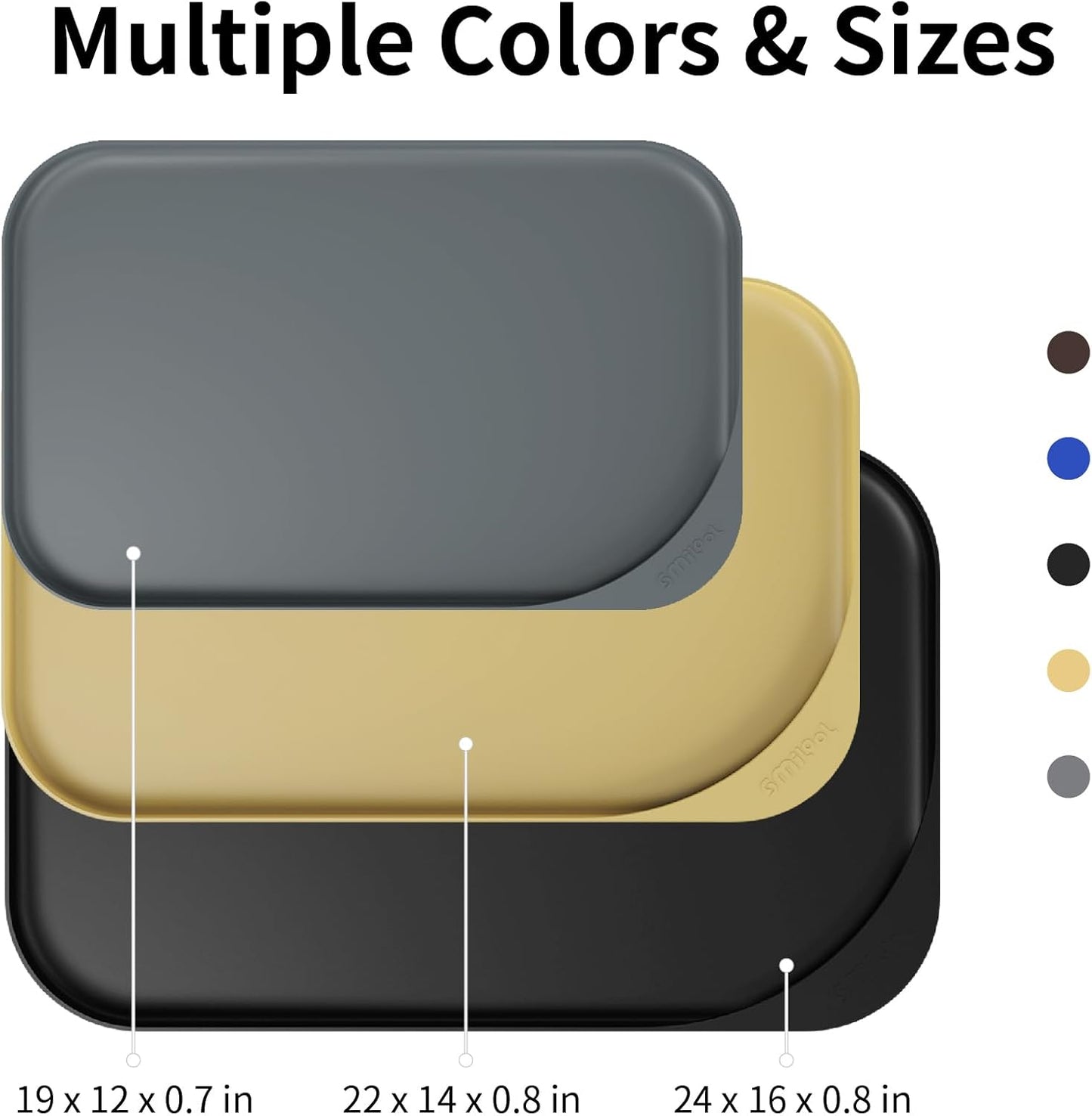 Silicone Pet Feeding Mat with Raised Edge & Residue Collection Pocket for Food and Water, Dog Bowl Mats, Cat Bowls Placemat with High Lip for Floor Waterproof, 22 x 14 x 0.8 Light Olive Green