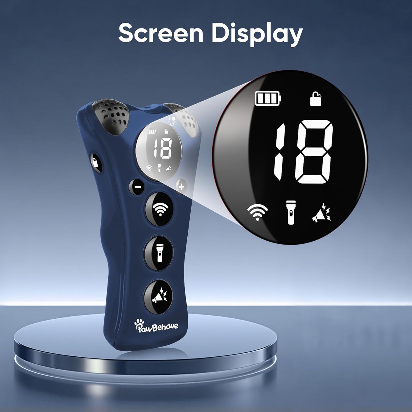 Ultrasonic Dog Bark Deterrent Device –10-Level Adjustable Anti Barking Trainer with Flashlight, Strobe, E-Clicker(18 Whistle Sounds)–No Shock, Collar-Free Dog Behavior Correction Devices