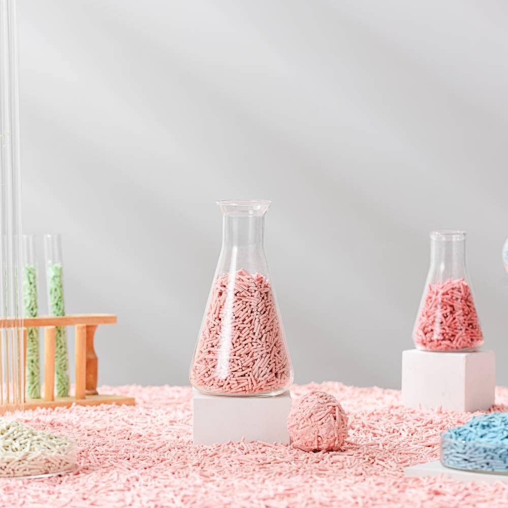 Tofu Cat Litter Natural Clumping Tofu Cat Litter, Fast Clumping and Easily Scoop-able 5.5lb/88oz 5 Scents - Rainbow Combo, 6 Pack