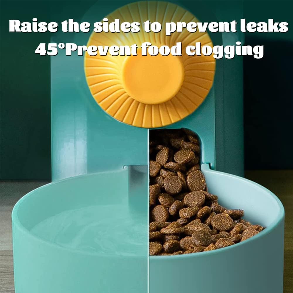 Pet Hanging Automatic Feeders Drinking Bowls 40oz, Auto Gravity Pet Feeding Water Set, Cage Pet Feeding Bowls Dispenser for Cats Dogs Puppy, Rabbit Hamsters Chinchilla Hedgehog (Green-Water)