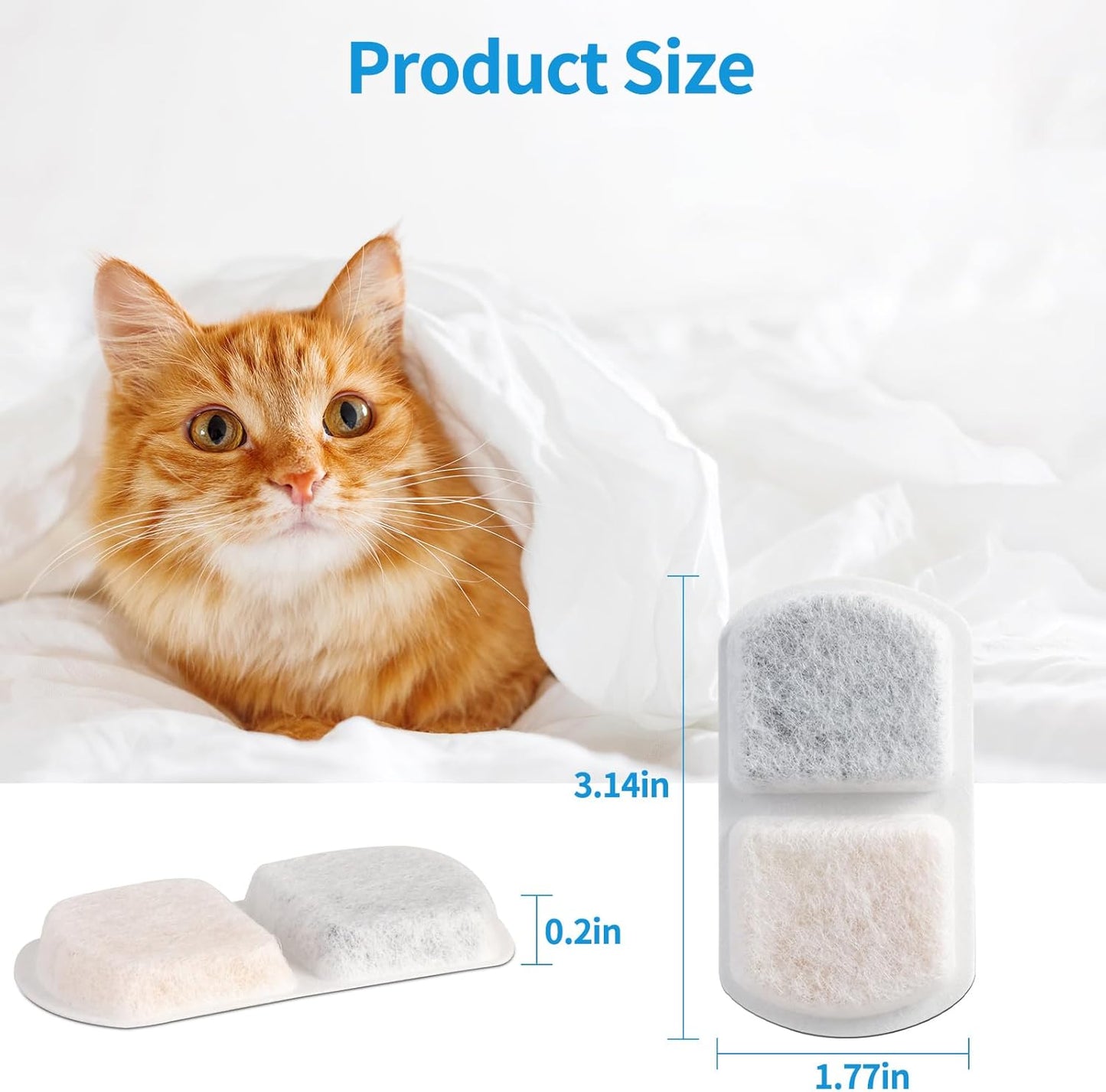 Dreamocean 10 Pack Repalcement Filters&10 Pack Sponges 10 Pump Sponges Replacement for 8L/2Gal Dog Water Fountain for Large Dogs, Muti-Layers Filtration System Filters for Pet Water Fountain