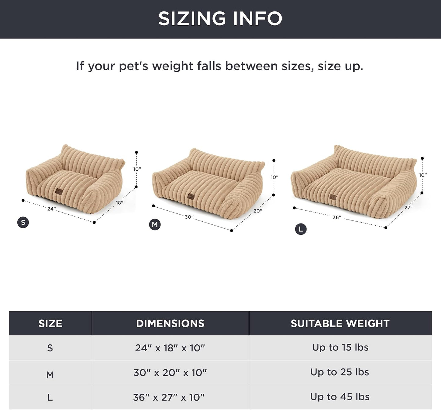 Bedsure Cute Dog Couch for Pets - Fluffy Dog Sofa with Premium Soft Corduroy Fleece, Pet Couch Bed with Washable Cover, Supportive Pet Sofa Bed for Medium Large Dogs, 36inch, Tuscan Beige