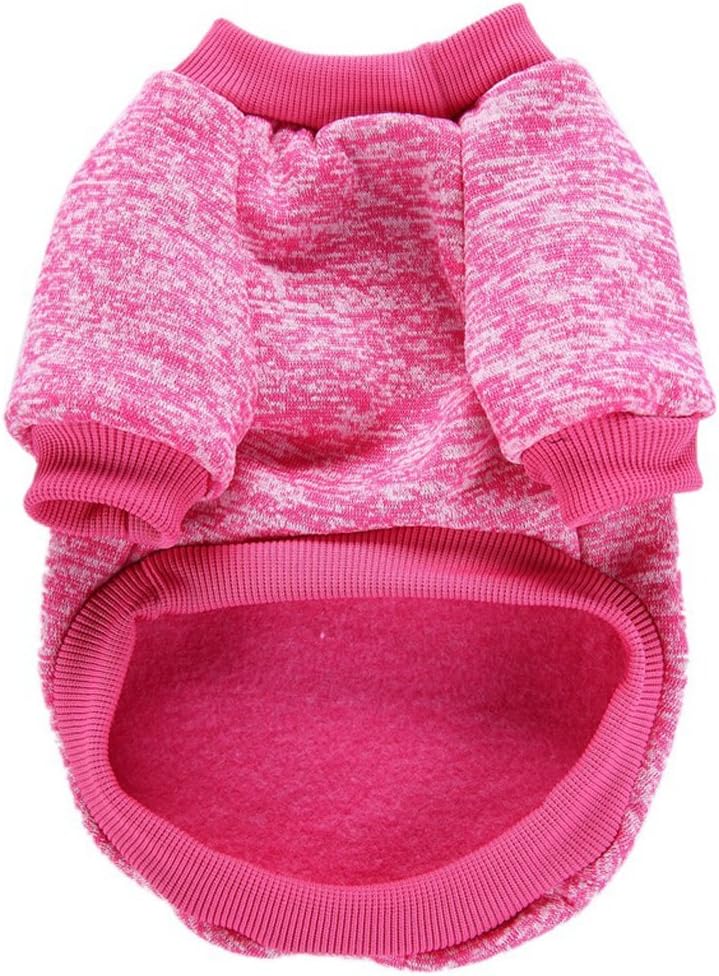 Jecikelon Dog Clothes Dogs Sweater Soft Puppies Clothing Winter Puppy Sweaters Warm Outfit for Dogs Small XXS XS Cat Apparel (Rose red, XXS)