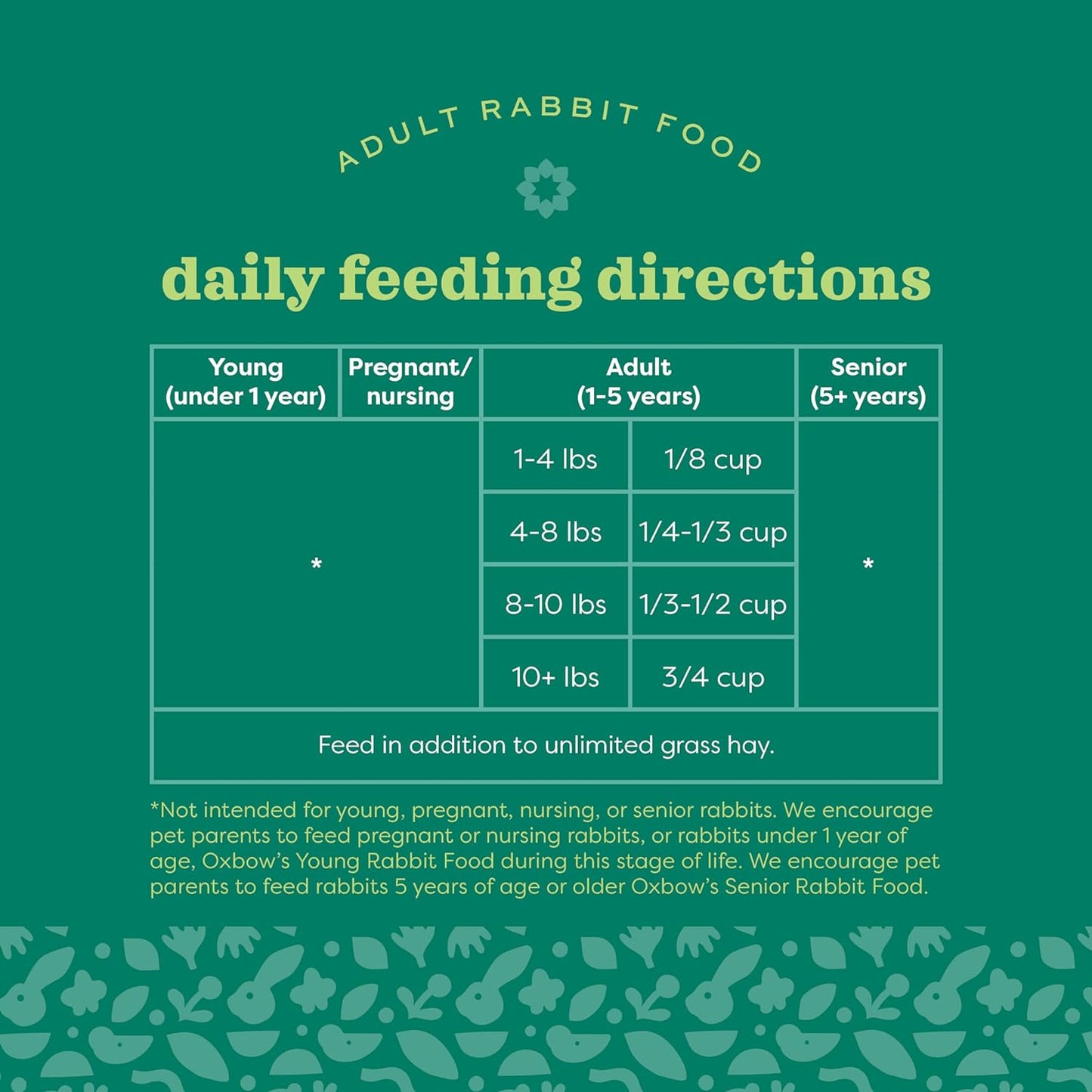 Oxbow Garden Select Rabbit Food, Adult, Made Timothy Hay for Rabbit, Bunny Food Pellets, Non-GMO, No Soy or Wheat, Small Animal Pet Products, Made in USA, High Fiber, 8 lb. Bag