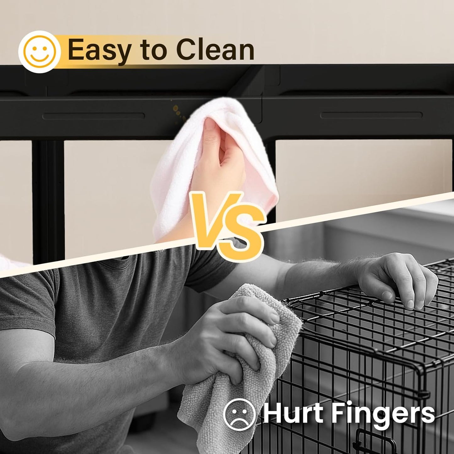 Acrylic Clear Dog Play Pen Indoor, Plastic Puppy Playpen with Door, Clear PlayPen for Dog Cat Rabbit Ferret, Easy Assemble Pen, Preferable Small Cage, 23.6" H, 10PCS, Black