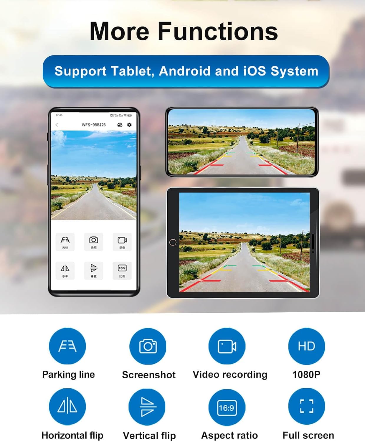1080P Solar Wireless Backup Camera - Magnetic Hitch Rear Front Camera with Night Vision, 365-Day Standby, Waterproof, Rechargeable Battery for Horse Trailer RV Truck Car for Phone Pad Android