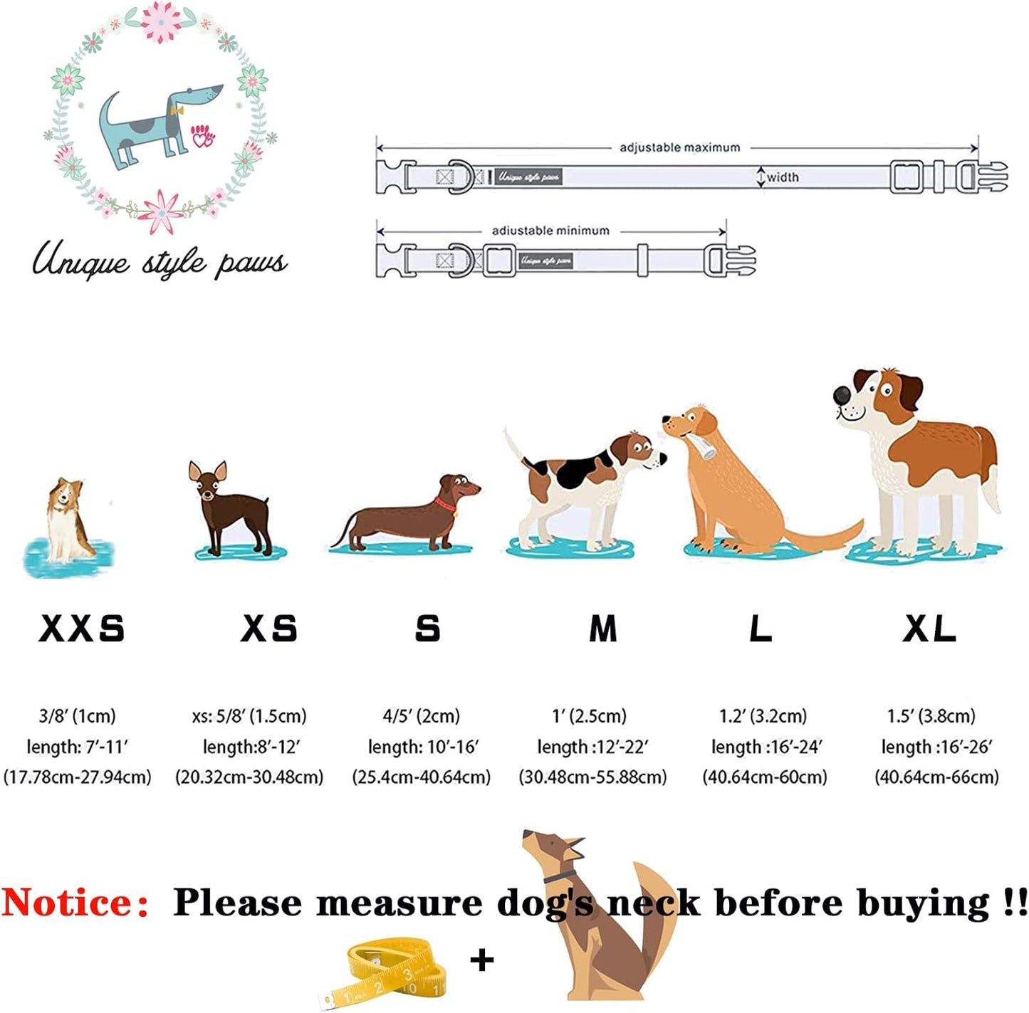 Unique style paws Christmas Dog Collar with Bow Tie Red Elk Cotton Collar Adjustable Puppy Collar for Small Medium Large Dogs-XL