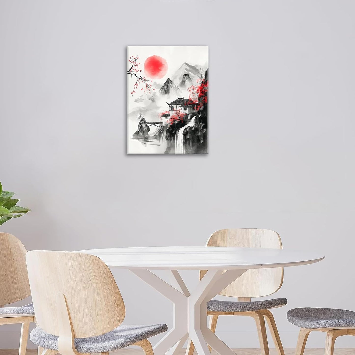 Japanese Wall Art Canvas Asian Nature Wall Decor Prints Framed Painting Mountain Landscape Pictures Gifts Artwork for Bathroom 16"x20"