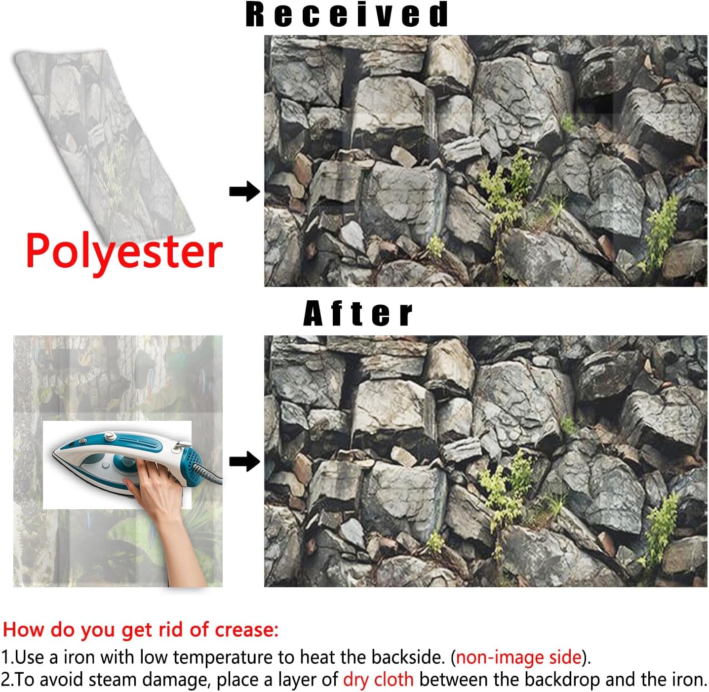 48X24IN Black Stone Aquarium Background, Rock Fish Reptile Tank Background, Natural Rocky Glass Bearded Dragon Terrarium Decor Background Wallpaper with 10 EVA Double-Sided Tape, Polyester