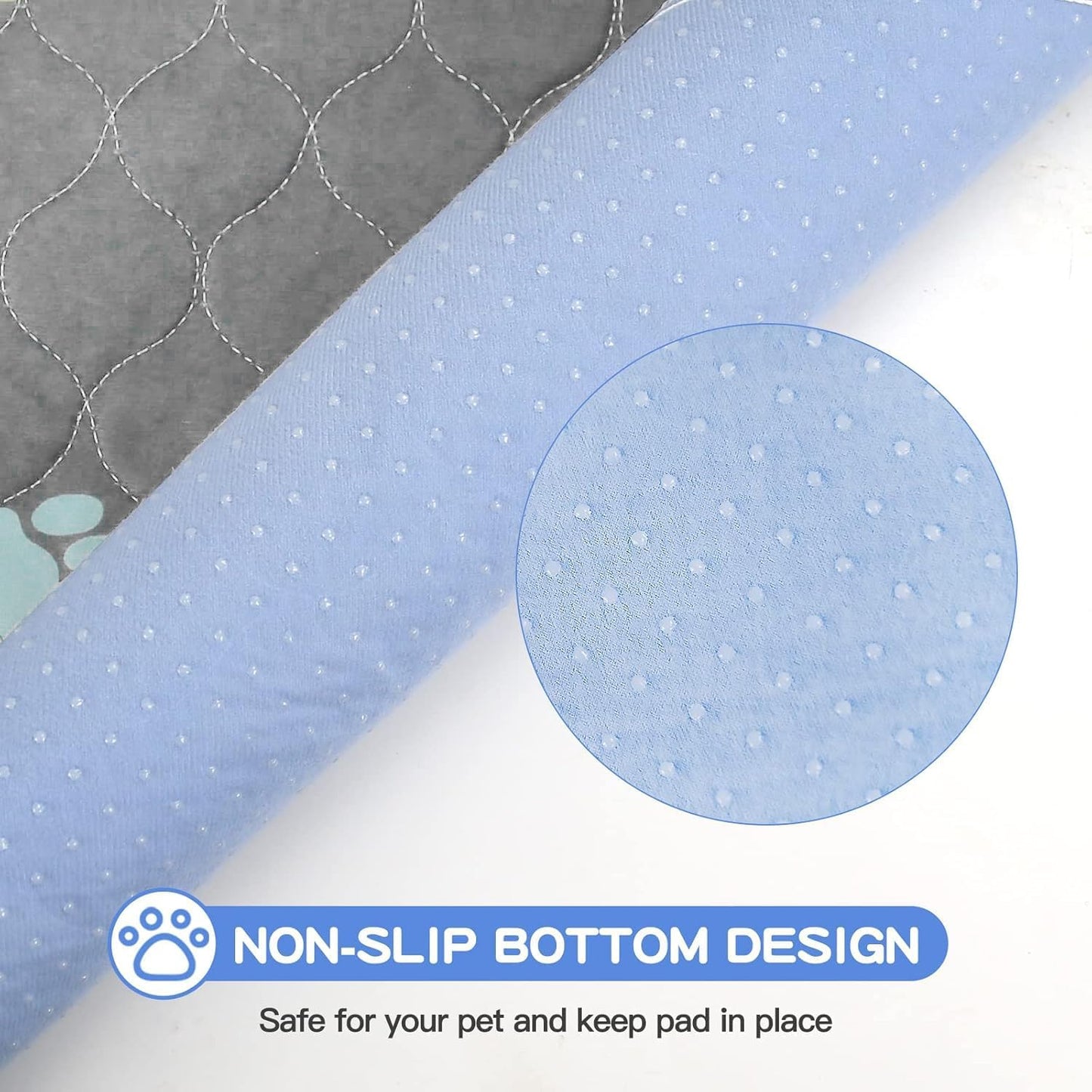 Aitmexcn Washable Puppy Dog Pee Pad, 4PCS 100% Waterproof Whelping Training Mat for Puppy/Senior Dog, Fast Drying Reusable Puppy Pads for Indoor, Outdoor and Car Travel- 32x36'' Llight Gray