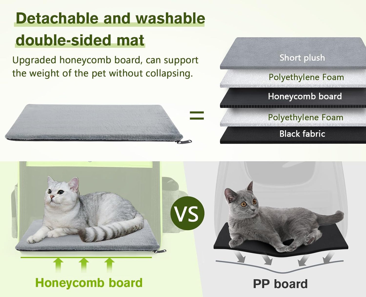 Pecute Pet Carrier Backpack, Cat Backpack Carrier, Expandable with Breathable Mesh for Small Dogs Cats Puppies, Dog Backpack Carrier for Hiking Travel Camping Outdoor, Hold Pets Up to 17 Lbs