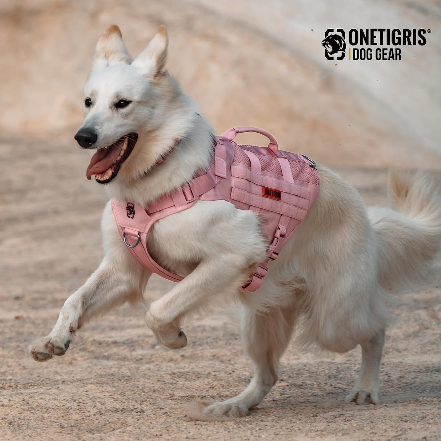OneTigris Tactical Dog Harness for Small Dogs, No Pull Small Dog Vest Harness with Handles Breathable Military Dogs Molle Vest, Harness for Walking Hiking Training
