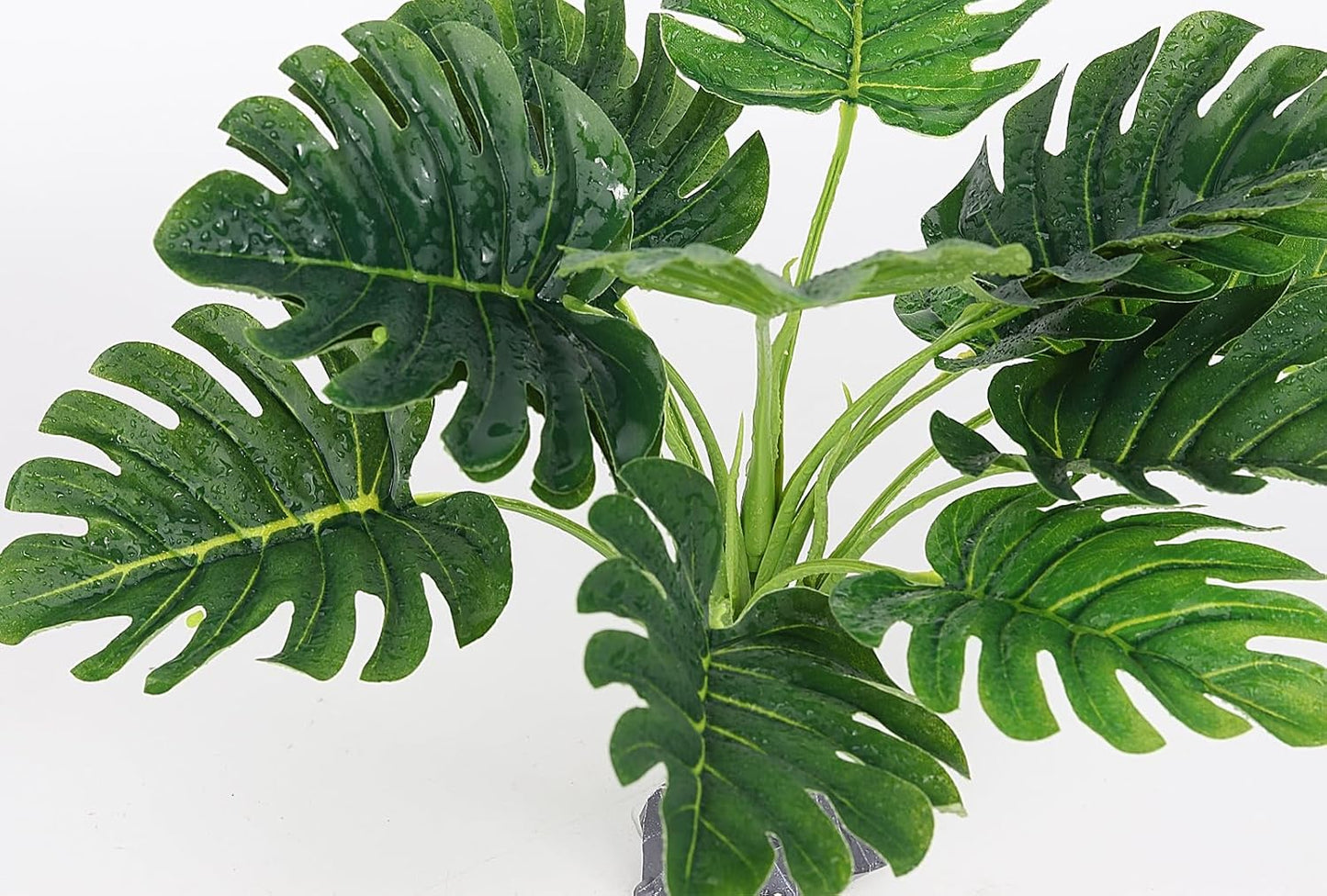 Reptile Fake Plants for Terrarium Decor, Snake Tank Accessories for Leopard Gecko Ball Python Bearded Dragon Crested Gecko Tortoise Frog Lizard Spider - Fake Monstera Plant