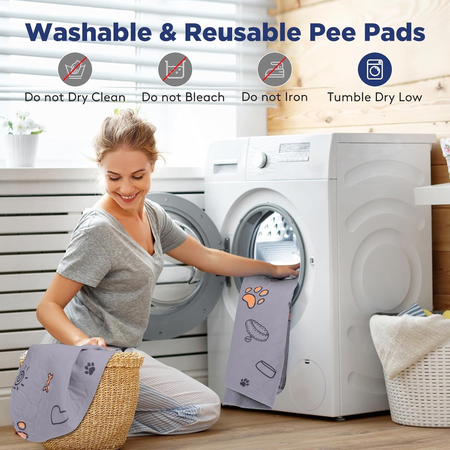 Washable Pee Pads for Dogs, Extra Large 60"x48" Super Absorbent Reusable Training Dog Pads, 100% Waterproof Non-Slip Dog Pee Pads Whelping Pads Dog Playpen Pads Extra Dog Pads Large Dog Mat Giant Pads