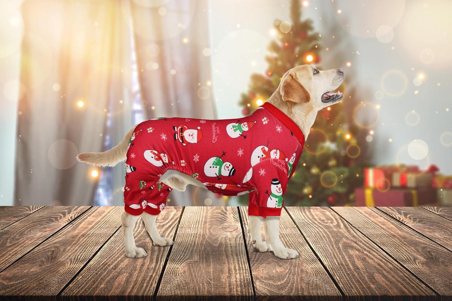 Dog Christmas Pajamas Snowman Pet Clothes Costumes Pjs Stretchy Funny Pet Costumes Outfit Dog Pajamas for Small Medium Dogs(S/M)