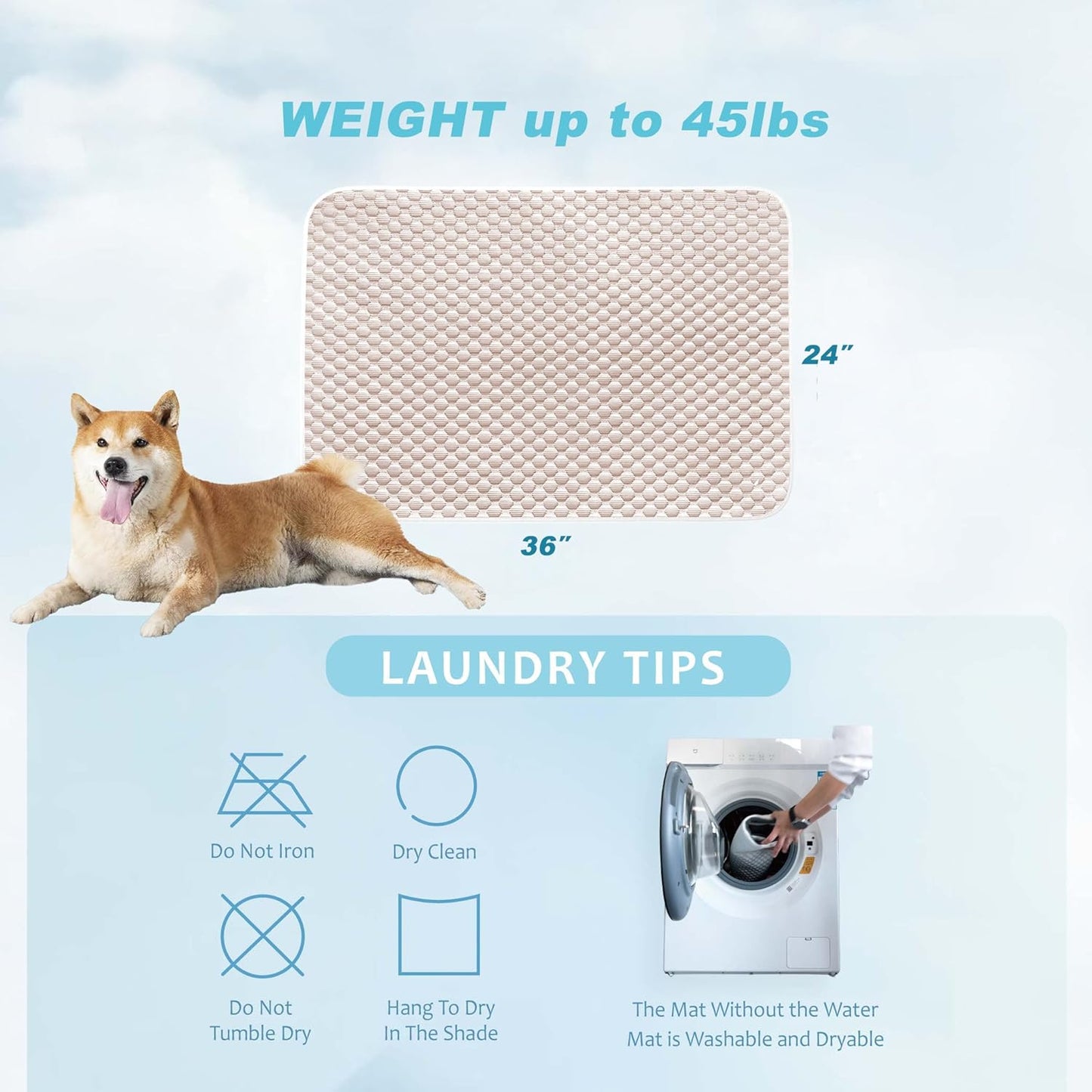 MICROCOSMOS Pet Cooling Mat & Sleeping Pad- Breathable Bubble Surface, EZ Clean. Keep Cooling for Pets, Kids and Adults in Summer.(Brown, 36" x 24")
