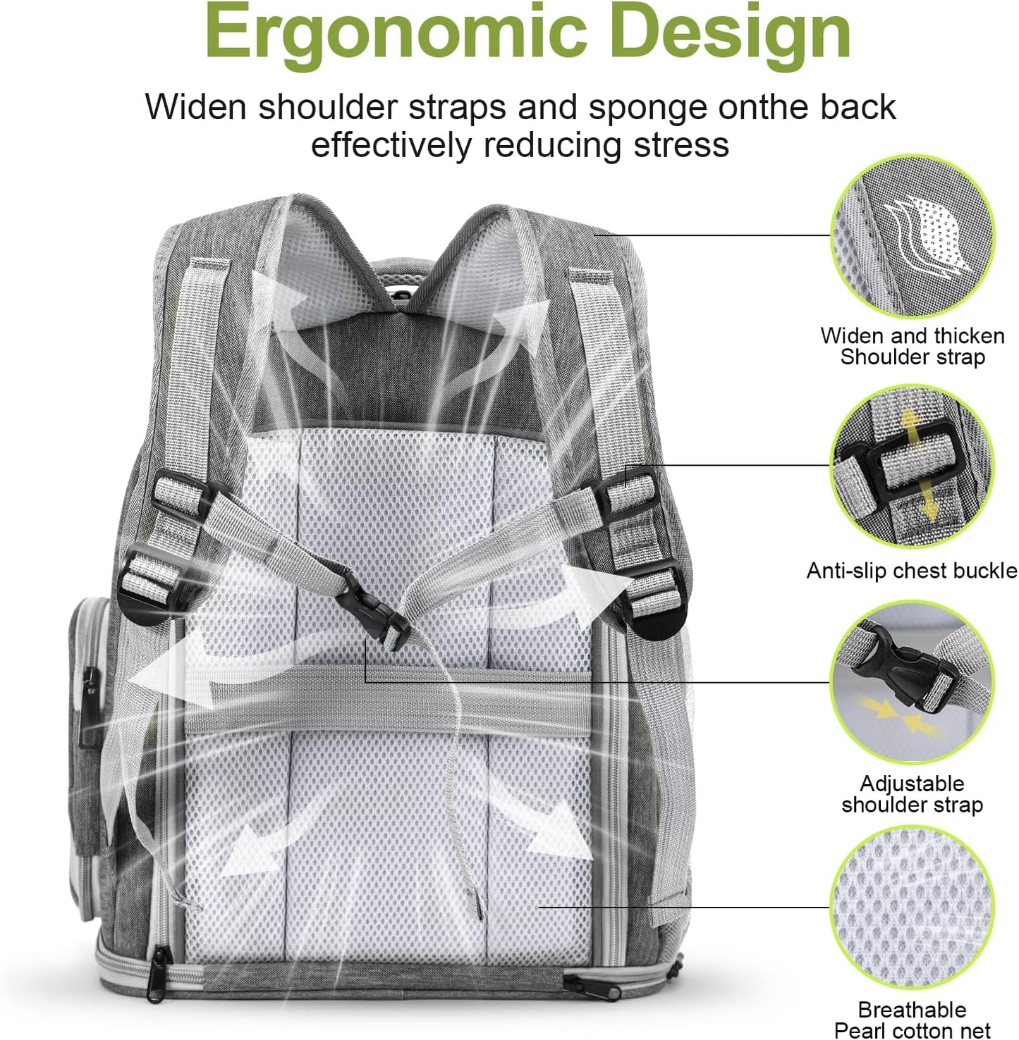 Expandable Cat Backpack,Cat Bubble Backpack Carrier for Carrying Cats, Pets and Small Dogs,Airline-Approved,Designed for Travel, Hiking, Walking,Car (Grey