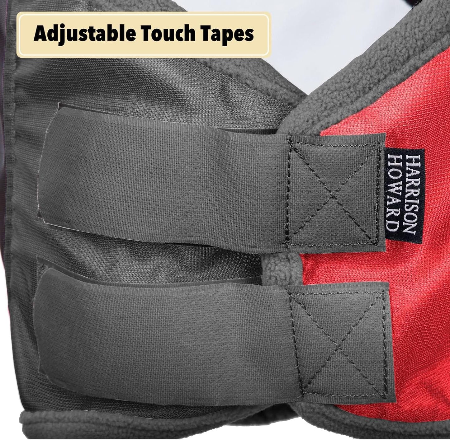 Harrison Howard Pro Luminous Horse Fly Mask Standard with Ears UV Protection for Horse Scarlet Red/Black Large Full Size