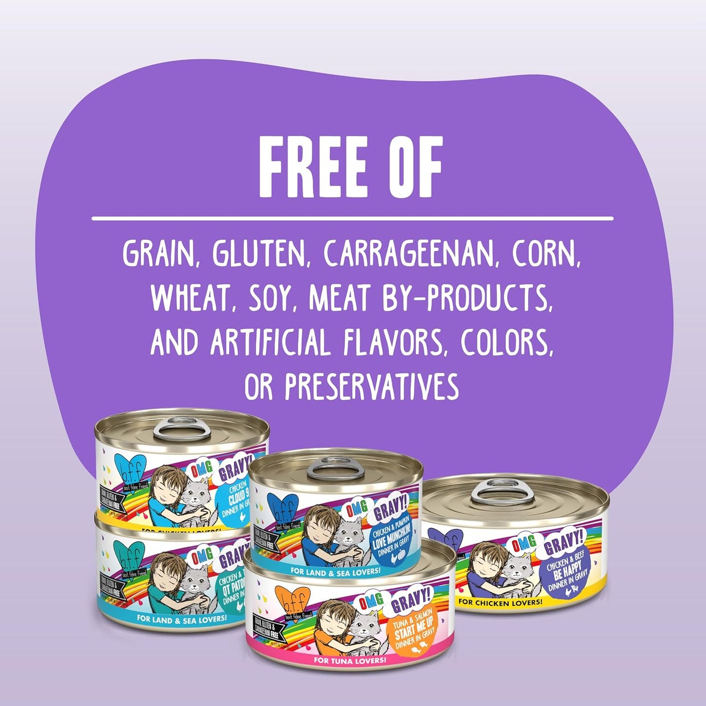 Weruva B.F.F. OMG - Best Feline Friend Oh My Gravy!, Love Munchkin! with Chicken & Pumpkin in Gravy Cat Food, 5.5oz Can (Pack of 8)