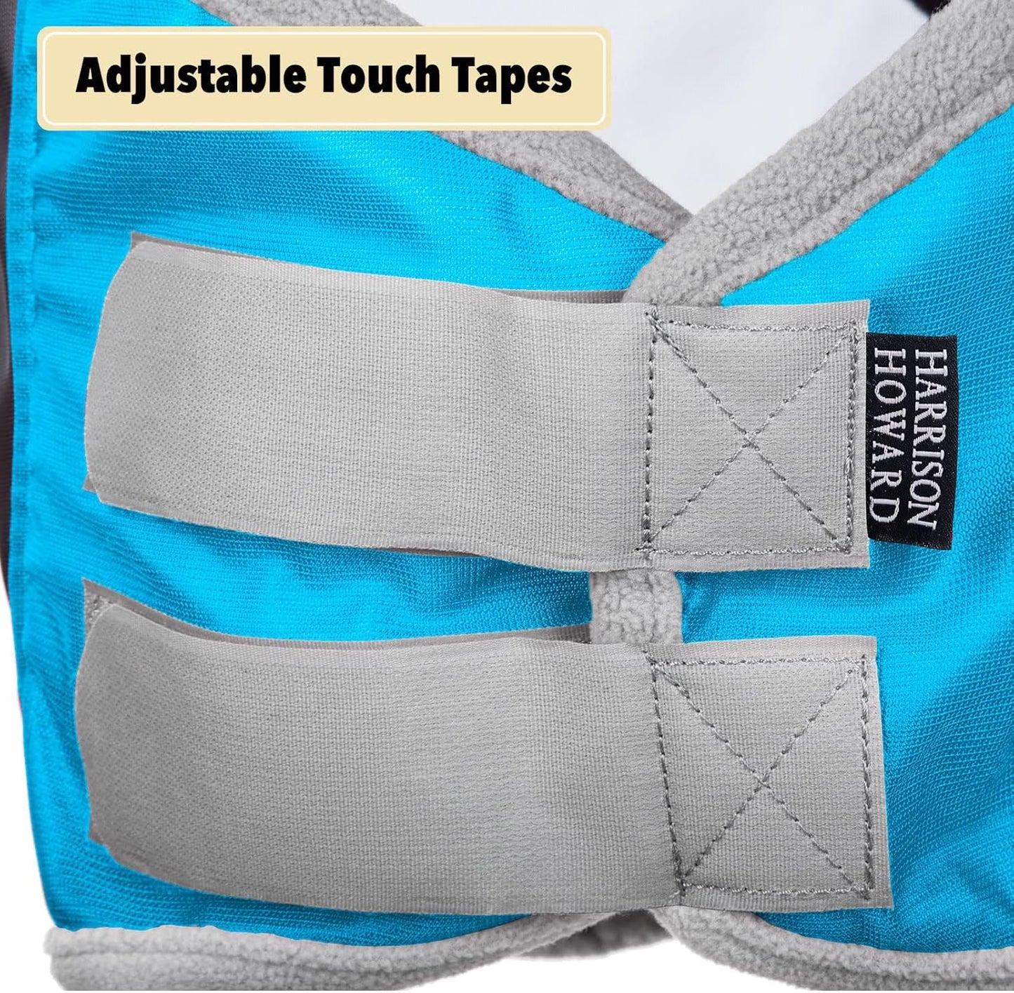 Harrison Howard Pro Luminous Horse Fly Mask Standard with Ears UV Protection for Horse Azure Blue/Silver Large Full Size