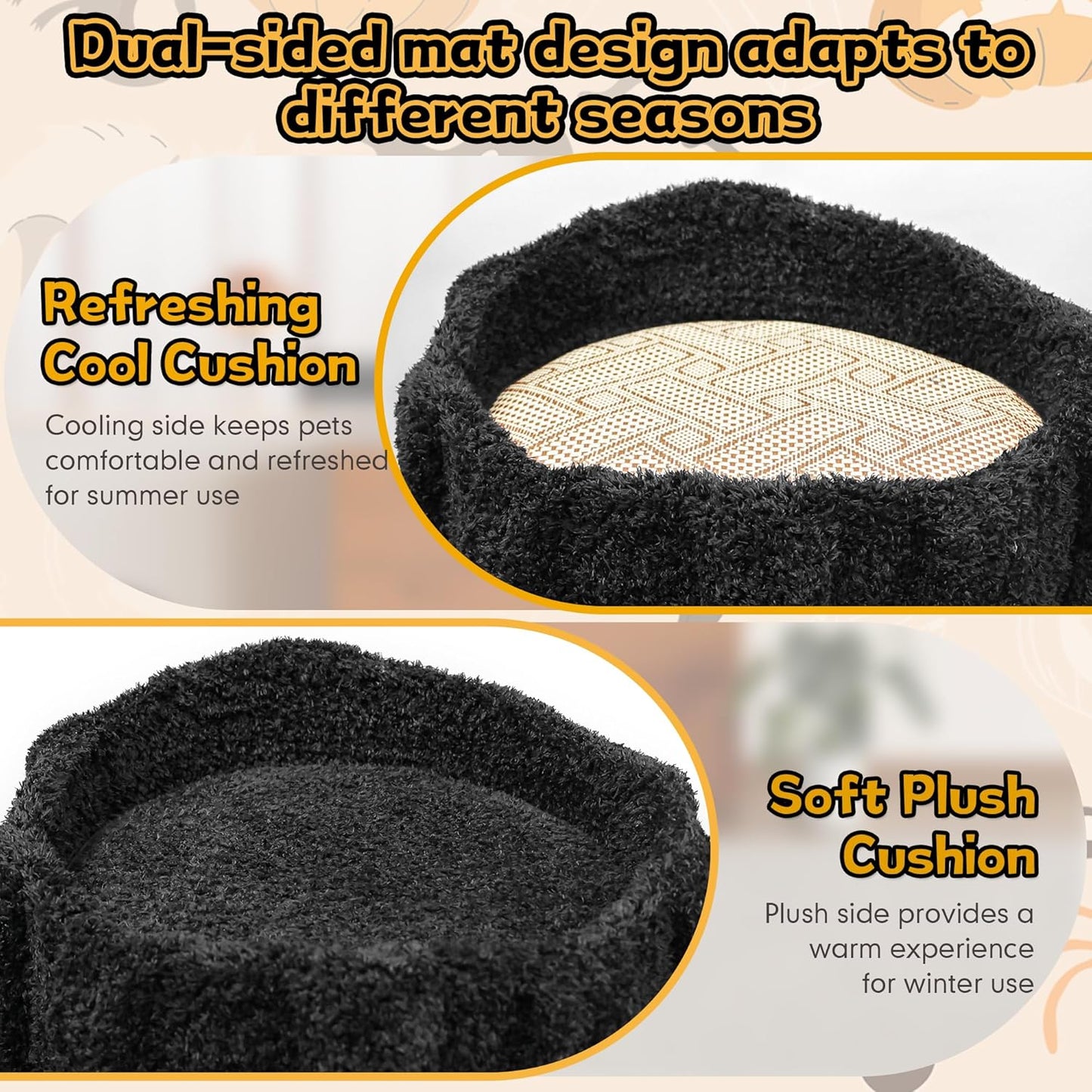 Super Large Cat Tree for Indoor Cats, All-in-One Tall Cats Tower with Scratching Post, Luxury Multi-Level Solid Wood Cat Condo for Multi-Cat Families (Purple)