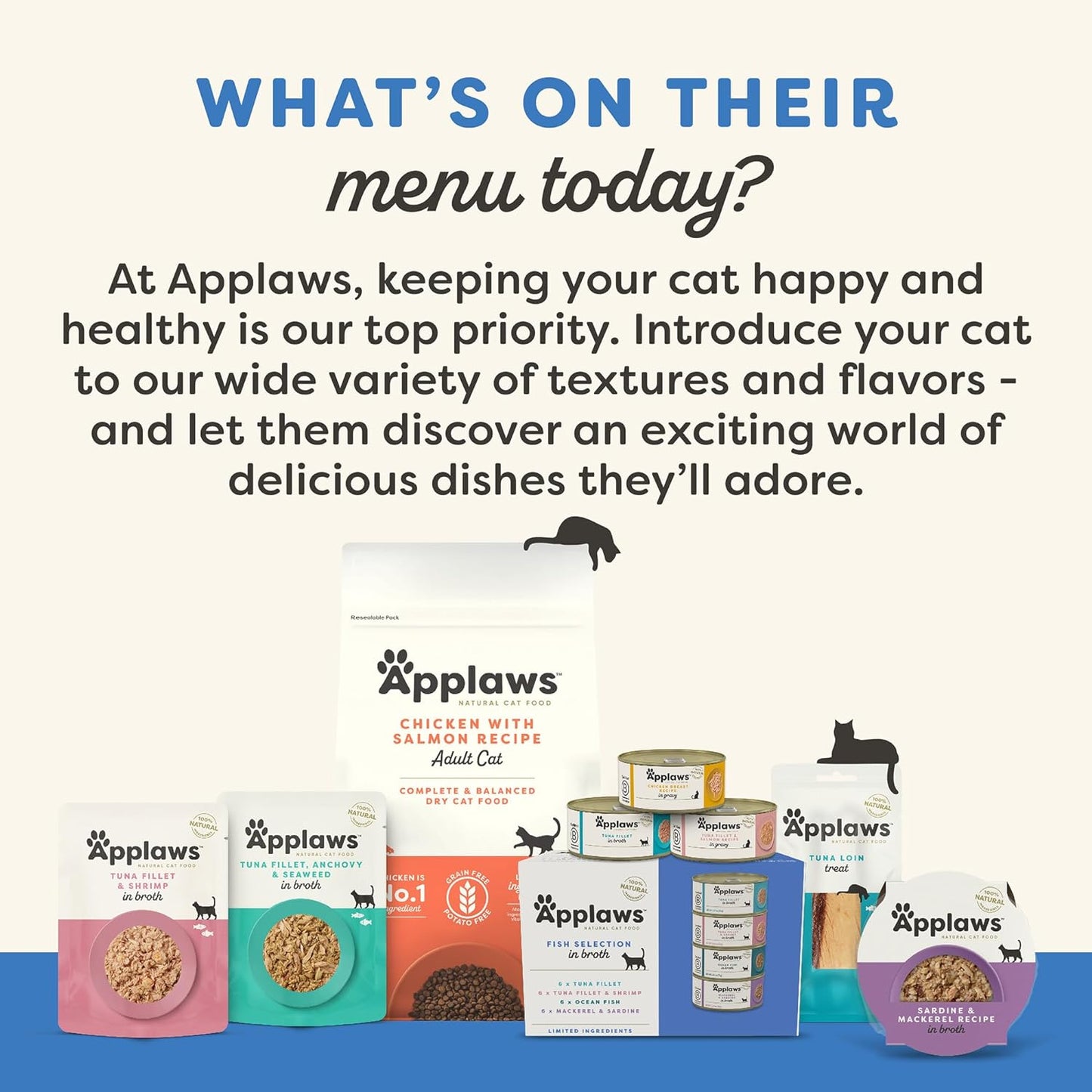 Applaws Natural Wet Cat Food in Gravy, Limited Ingredient Canned Wet Cat Food, No Additives, Made with Natural Ingredients, Fish Selection in Gravy Cans (24 x 2.47oz Cans)