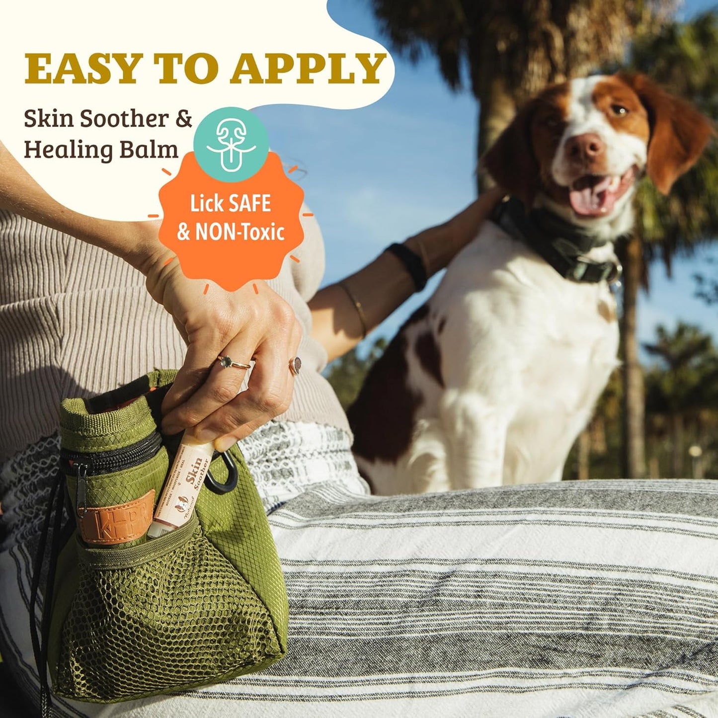 Natural Dog Company Skin Soother Balm for Irritation, Allergy & Itch Relief for Dogs, Hot Spot Treatment, Dog Moisturizer for Dry Skin, Healing Ointment, Coconut Oil & Vitamin E (0.15oz Travel Stick)