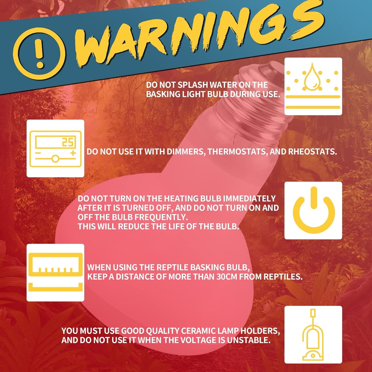 LUCKY HERP 75W Reptile Heat Lamp Bulbs 2 Pack, Reptiles & Amphibians Infrared Basking Spot Lamp, Heat Light Bulb for Turtle, Bearded Dragon, Lizard