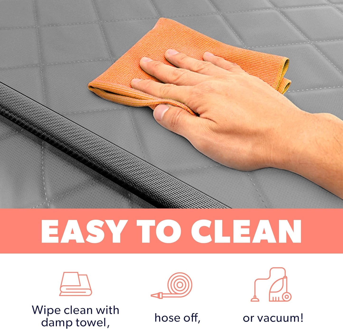 Active Pets Dog Car Seat Cover, Waterproof Front Seat Protector for SUV Truck Sedan, Pet Safety Travel Comfort System with Universal Fit, Grey