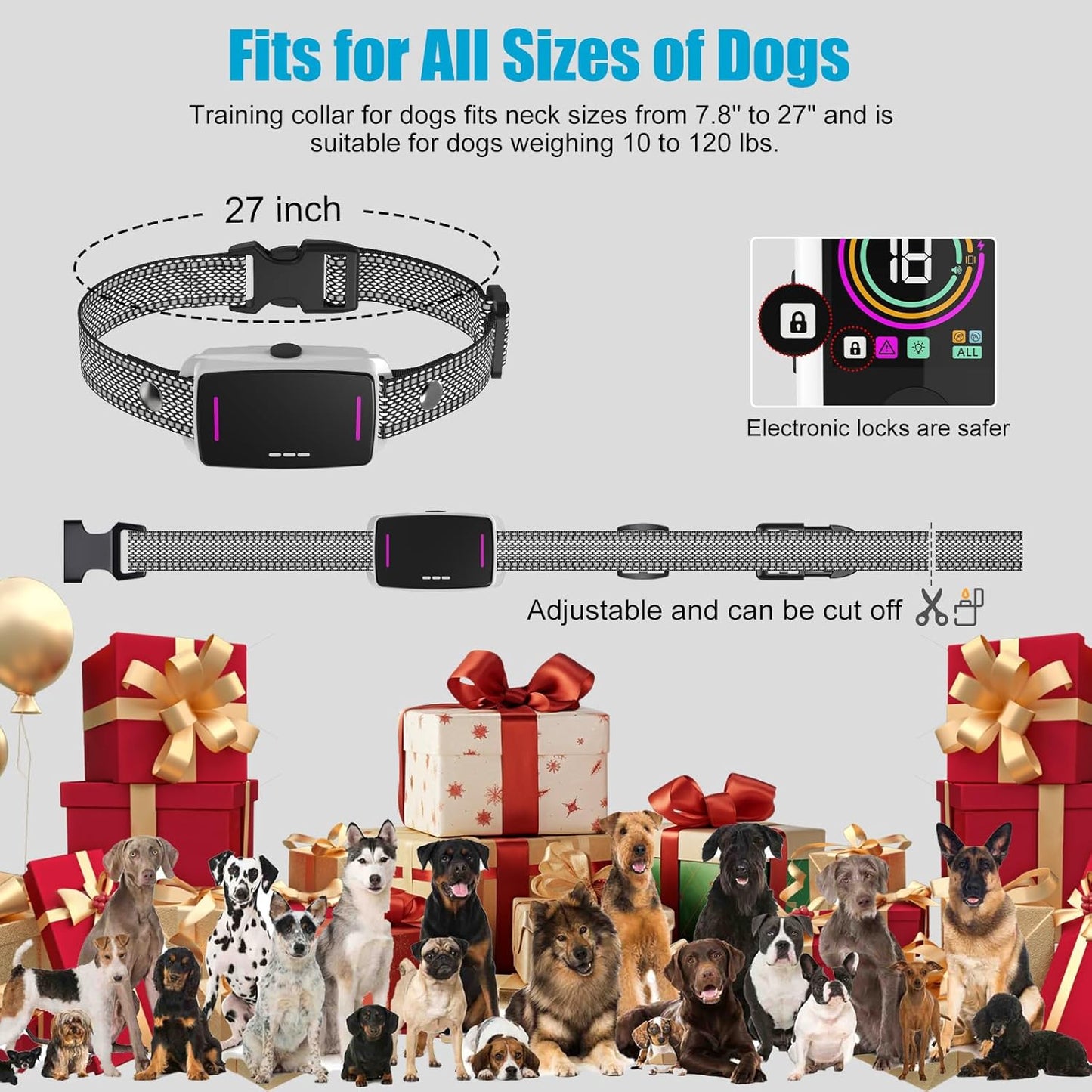 Dog Training Collar with Remote Control 4218 FT 3 Training Modes (Beep, Vibration, Safe Static) IPX7 Waterproof Rechargeable E-Collar for Small Medium Large Dogs 10-120lbs