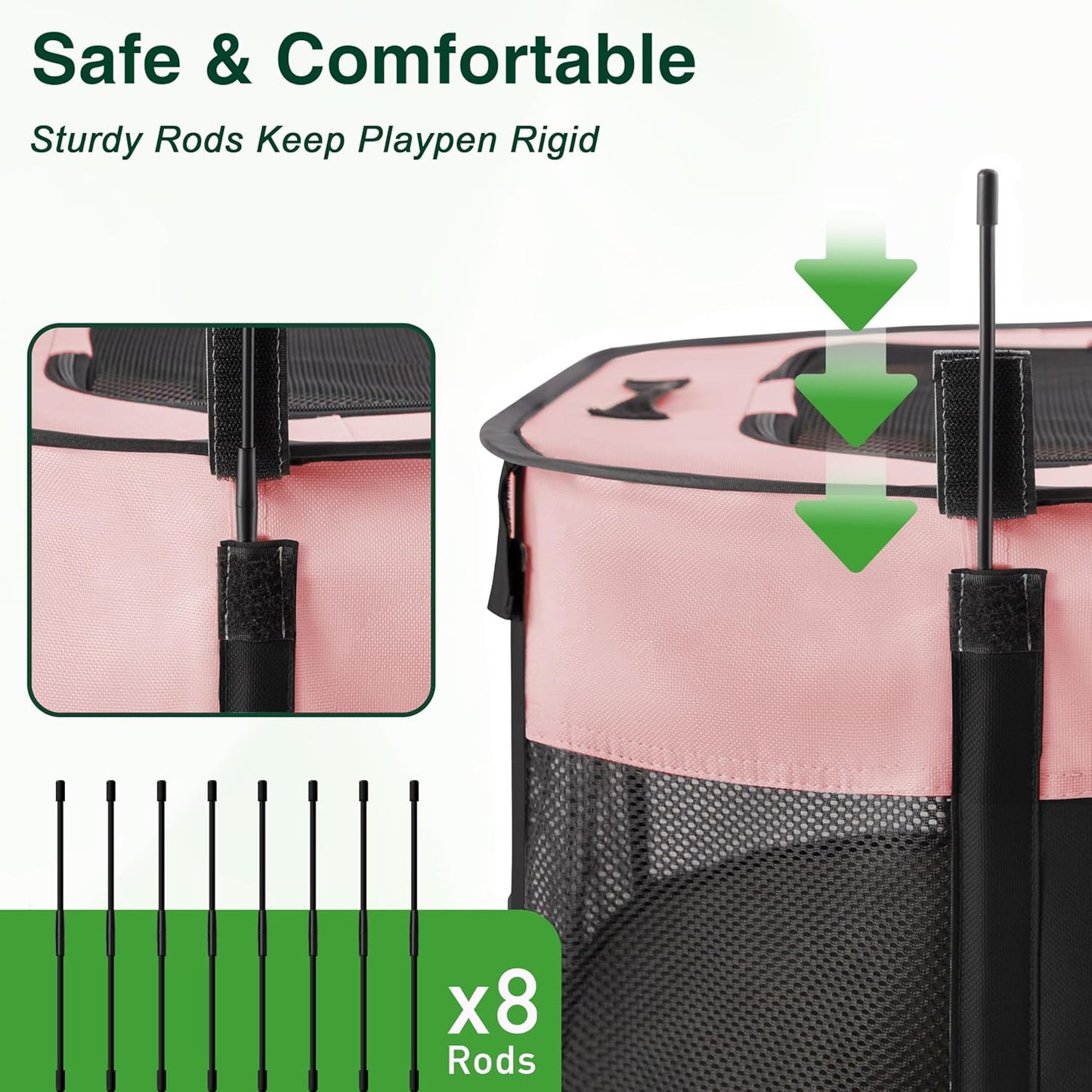 Love's cabin Pet Puppy Dog Playpen, Small Dog Tent Crates Cage Indoor/Outdoor, Portable Exercise Playpen for Cat, Foldable Pop Up Dog Kennel Playpen with Carring Case (S, Pink)