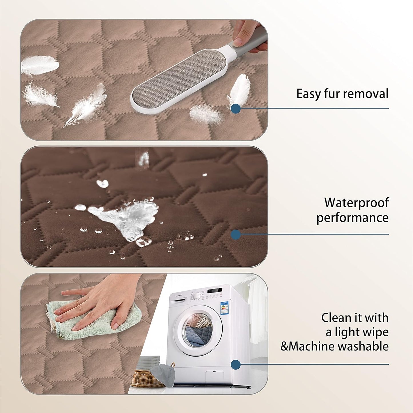 gogobunny 100% Double-Sided Waterproof Dog Bed Cover Pet Blanket Sofa Couch Furniture Protector for Puppy Large Dog Cat, Reversible (32x53 Inch (Pack of 1), Dark Chocolate/Light Chocolate)