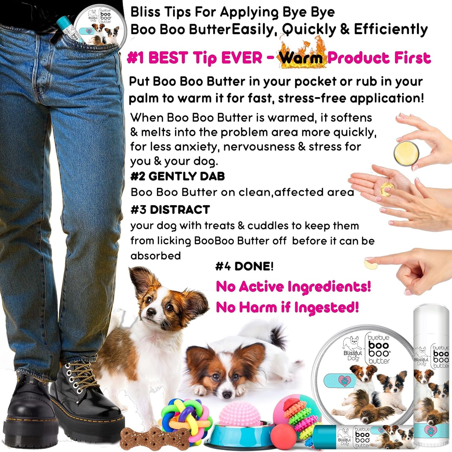 The Blissful Dog Papillon Boo Boo Butter, 0.50-Ounce