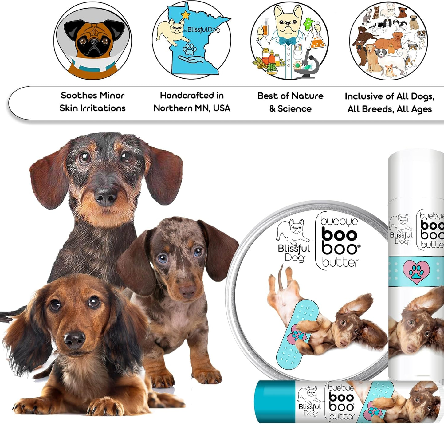 The Blissful Dog 8 oz TIN Dachshund Booboo Butter