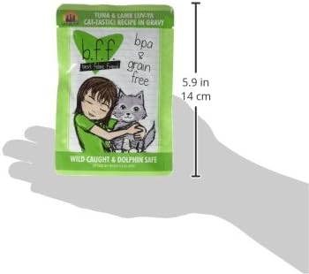 Weruva B.F.F. OMG - Best Feline Friend Oh My Gravy!, Tuna & Lamb Luv Ya with Tuna & Lamb in Gravy Cat Food, 3oz Pouch (Pack of 12)