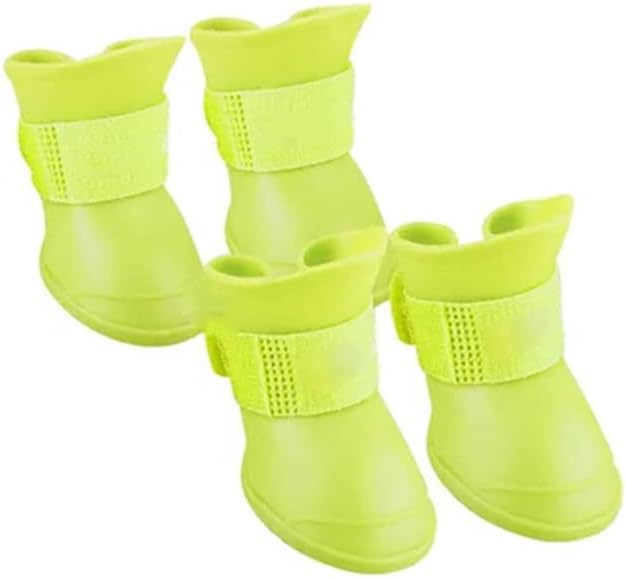 Estink 4Pcs Silicone Dog Boots, All Weather Non Slip Dog Boots Shoes for Hot Pavement, Snow, Mud, and Rain (M)