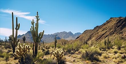 Reptile Habitat Background, Retro Desert Oasis Cactus Terrarium Background 30X12 in Background with 8 EVA Double-Sided Tape