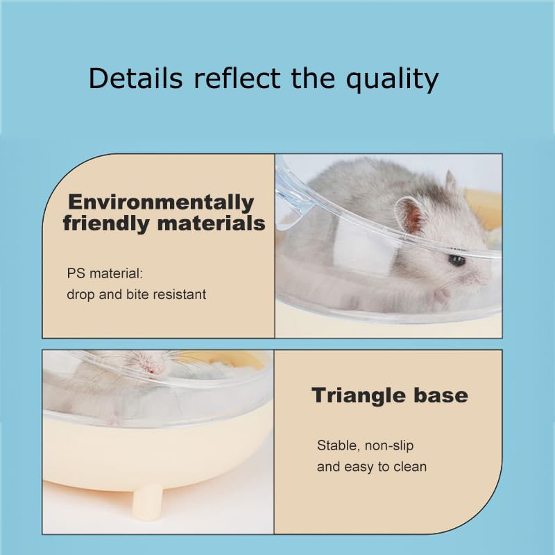 Meow&Woof Hamster Sand Bath Container, Large Sandbox Toilet Gerbil Batheoom, Tiny Chinchilla Dust Bathtub Sand Bath Box for Hamster Cage Accessories 6.5 Inch-Light Green