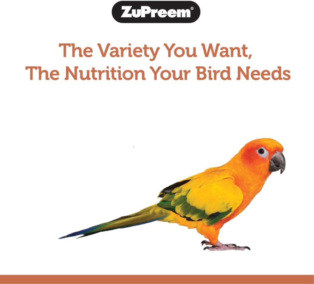 ZuPreem NutBlend Bird Food, Bird Feed for Cockatiel, Lovebird, Quaker, Small Conure, Lorikeet, ZuPreem Core Nutrition, Made in USA, No Waste, Natural Ingredients, Cockatiel Food, (Medium, 2 lb bag)