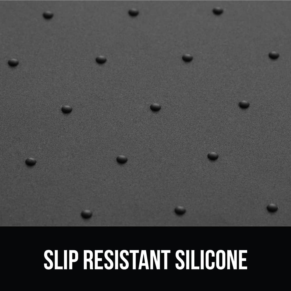 GORILLA GRIP 100% Waterproof Raised Edge BPA Free Silicone Pet Feeding Mat, Dog Cat Food Mats Contain Spills Protects Floors, Placemats for Cats and Dogs Water Bowl, Pets Accessories 23x15 Charcoal