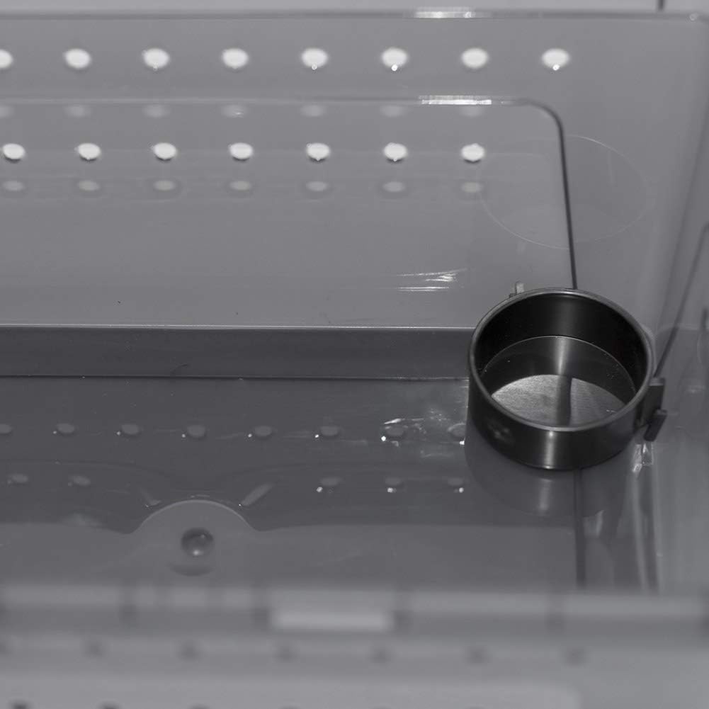 OMEM Portable Reptile Terrarium Habitat for Mini Pet Houses Breathable Holes Stackable Container (Black-L)