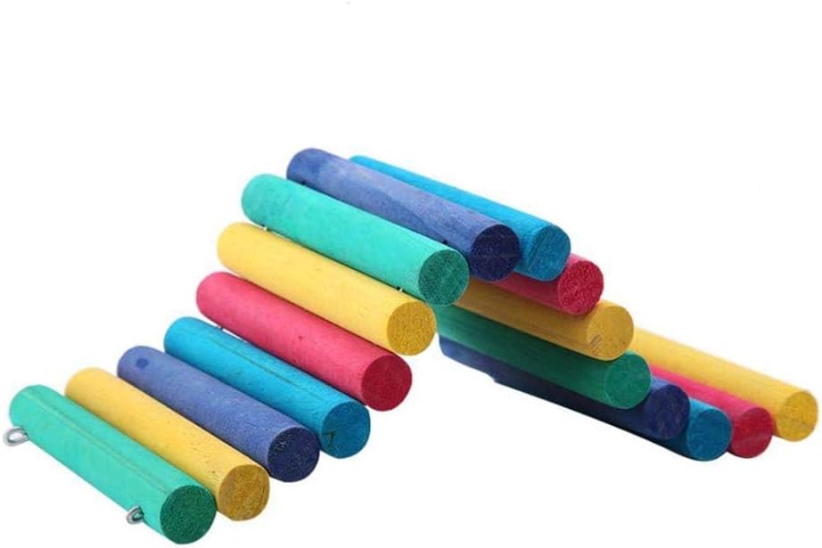 PIVBY 2PCS Wooden Hamster Bridge, Flexible Natural Wooden Ladder Bridge Tunnel Hideout, Hamster cage Accessories for Small Animals Guinea Pig, Rat, Chinchilla, Gerbil, Mice, Mouse (Colorful)