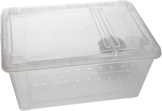 OMEM Portable Reptile Terrarium Habitat for Mini Pet Houses Breathable Holes Stackable Container (L)