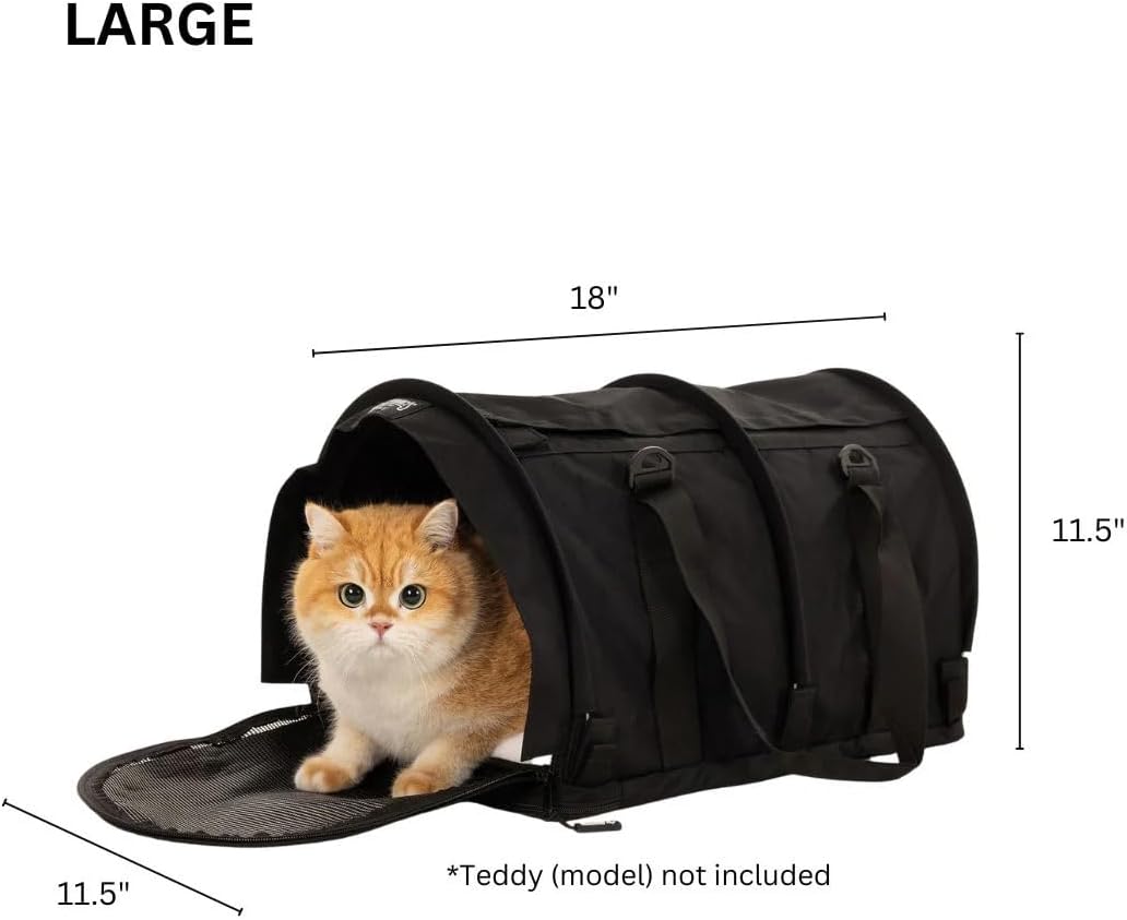 SturdiBag Pro 2.0 Pet Travel Carrier with Flexible Height for Cats and Dogs | Soft Sided Pet Carrier Bag with Safety Clips and Seatbelt Straps for Airplane or Car Travel | Large, Soft Pink