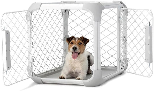 DIGGS Evolv Dog Crate - Slim, Durable Dog Kennel with Removable Ceiling Panel and Modular Design - Safe, Stylish, and Convenient (Ash, Small)